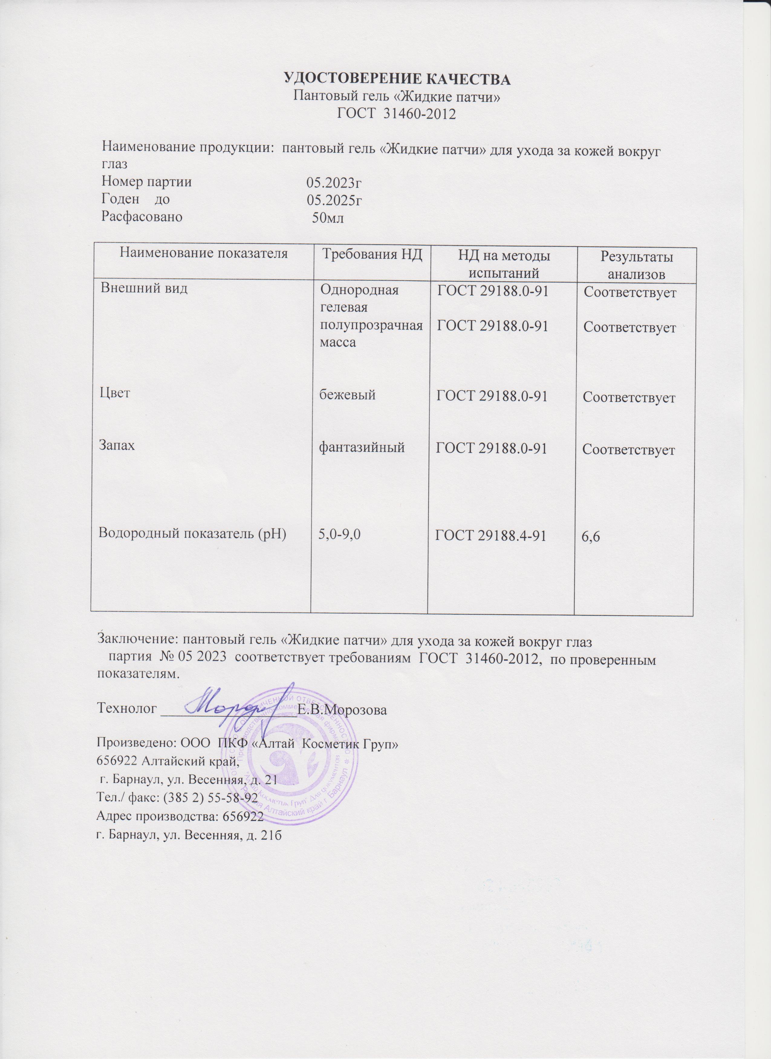 Паспорт №052023
